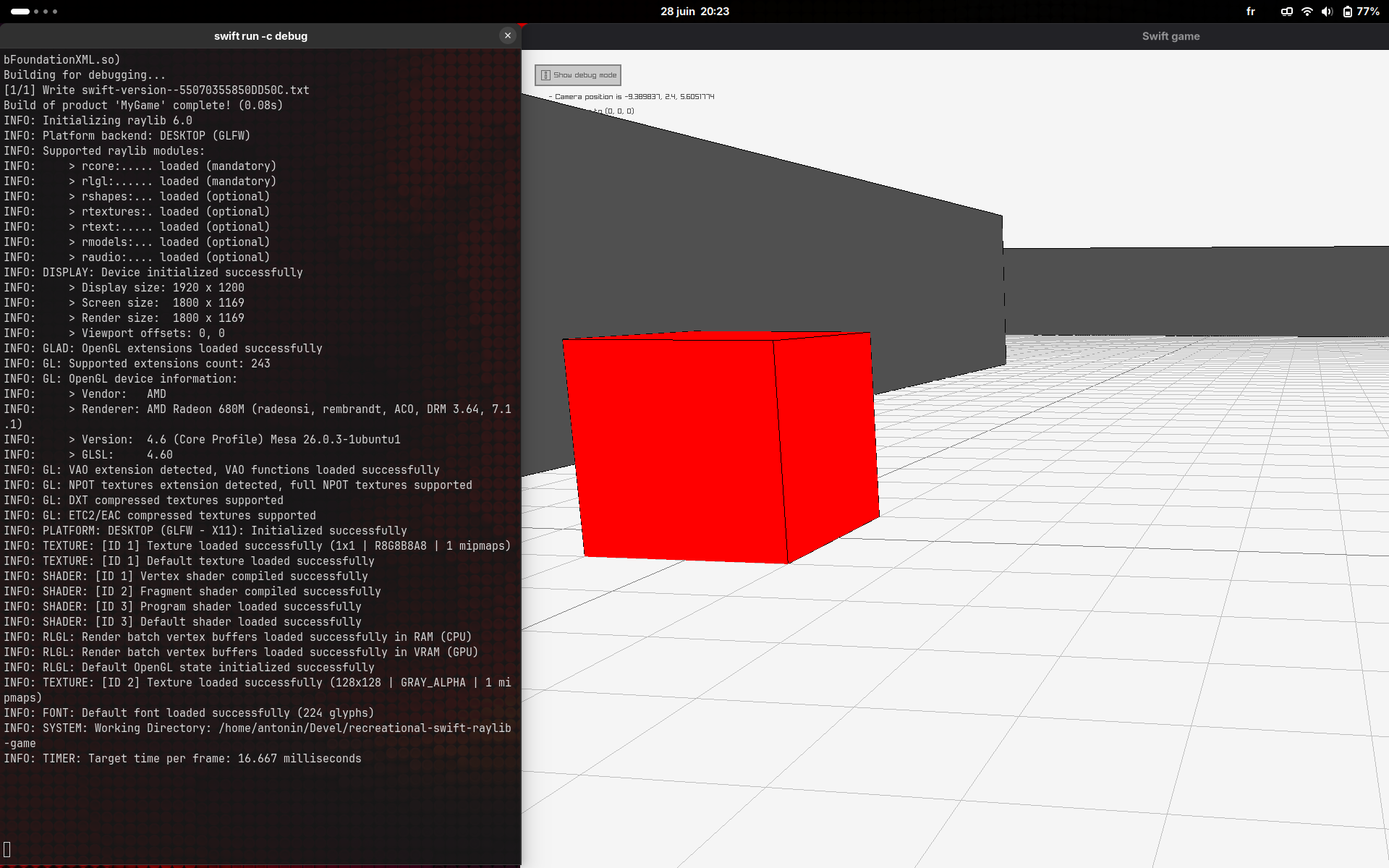 A native linux game using Swift and Distrobox on NixOS