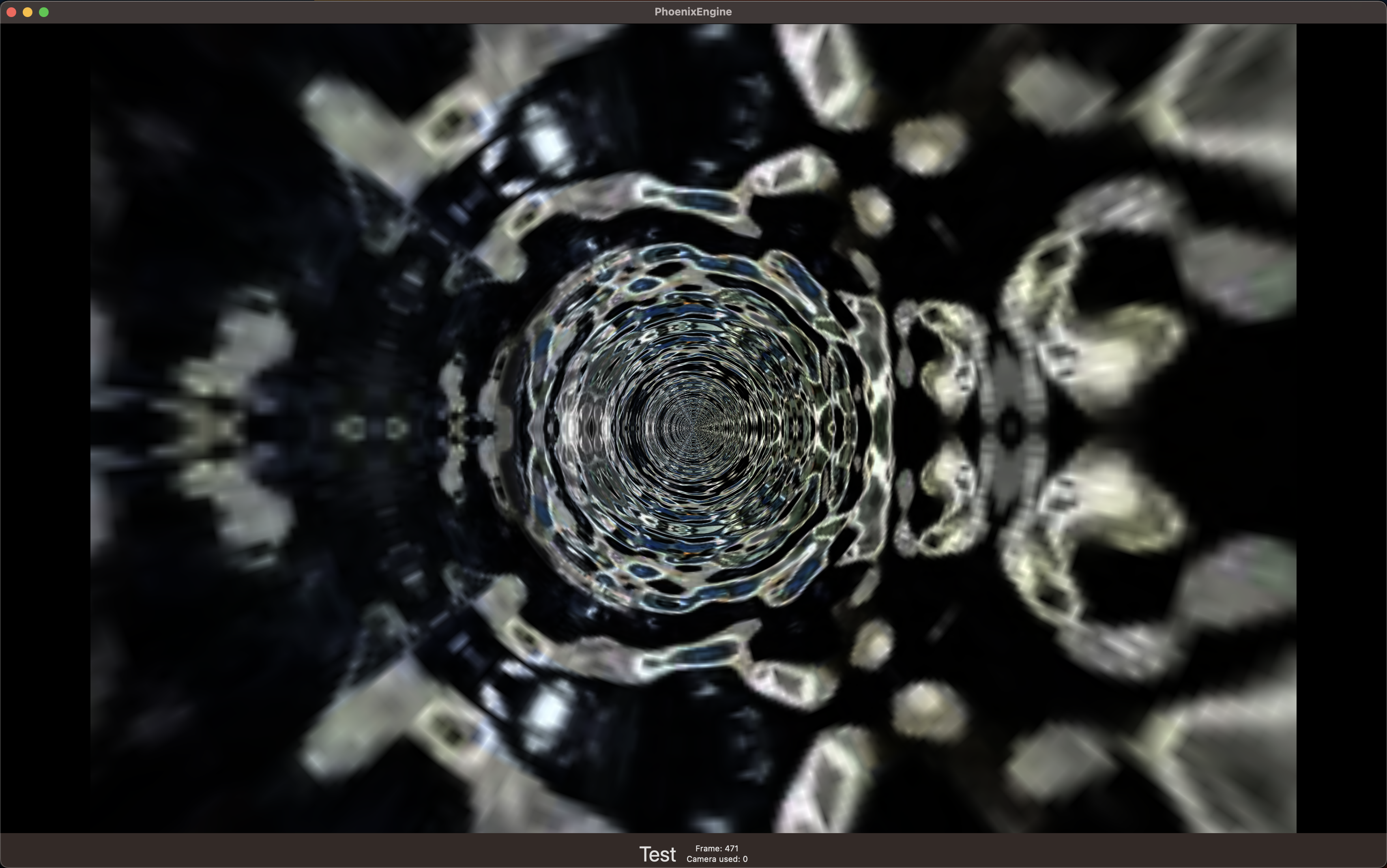 Second example of the Tunnel effect, rendered in the Frame Engine editor